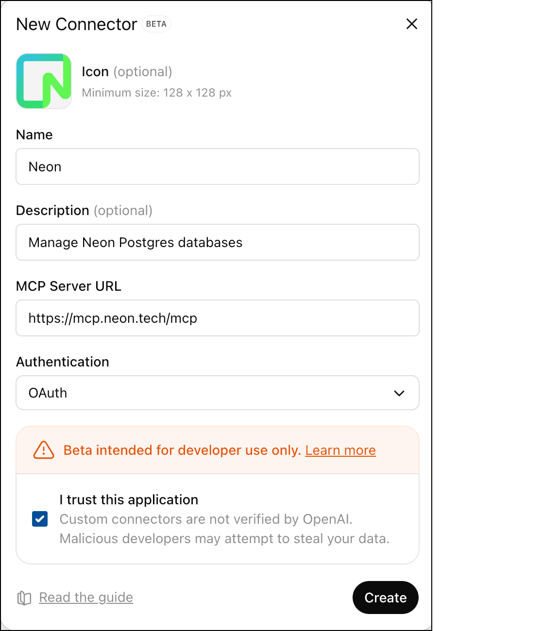 ChatGPT connector configuration